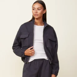 MONROW Seamed Bomber Jacket FADEDBLACK Best